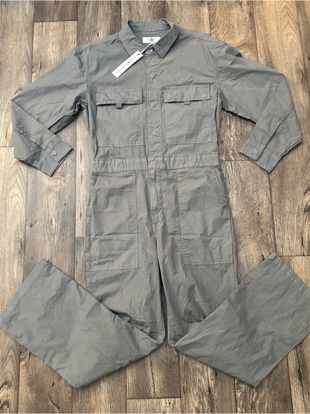 HUDSON JEANS Rivet Utility The Trooper Long Sleeve Jumpsuit Men’s Sz M Grey